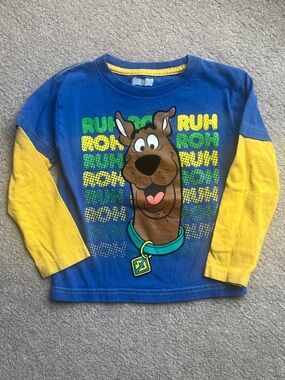 Scooby Doo Long-Sleeve Blue & Yellow Tee